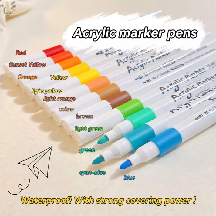 12/24/36/48/60/80 pcs Children Acrylic Marker Set