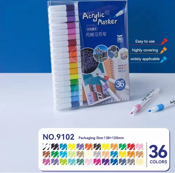 12/24/36/48/60/80 pcs Children Acrylic Marker Set