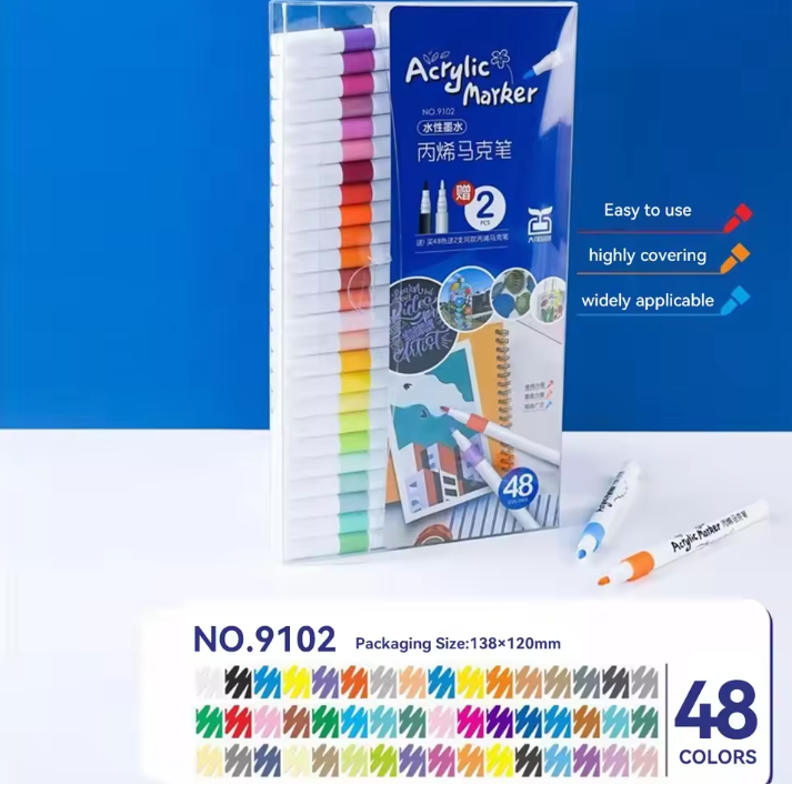 12/24/36/48/60/80 pcs Children Acrylic Marker Set