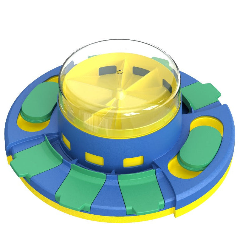 Colorful toy with a transparent center on a white background
