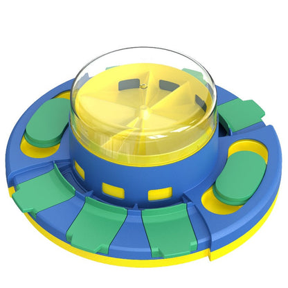 Colorful toy with a transparent center on a white background