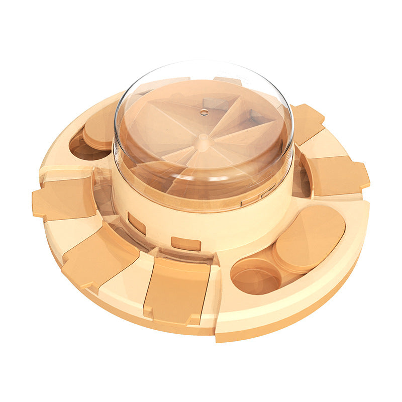 Dog Treat Feeding Toy with a transparent center on a white background