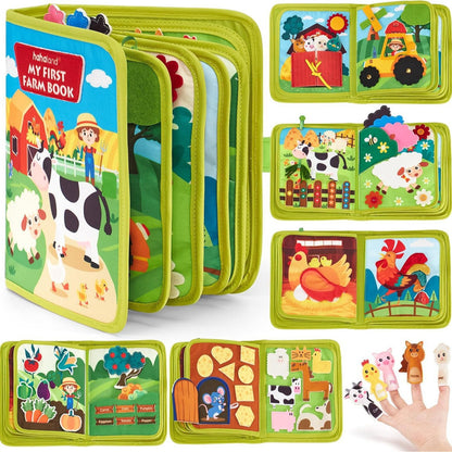 Set of children's farm-themed books with illustrations of animals and farm scenes.