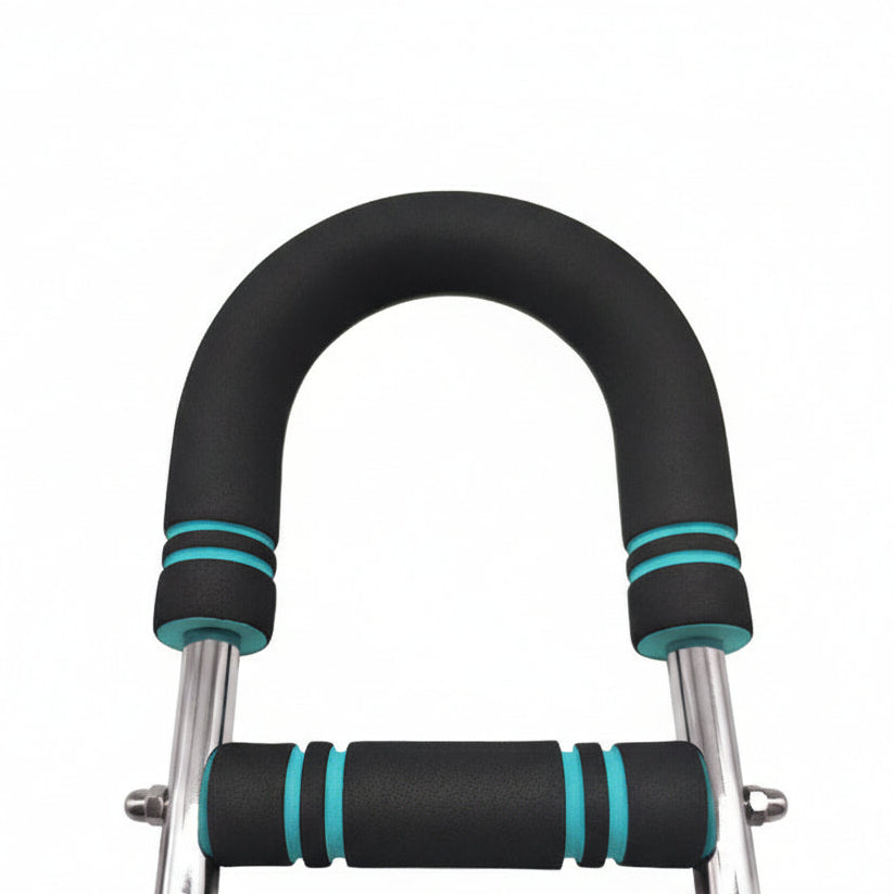 U-shaped handle with foam wrapping on a white background