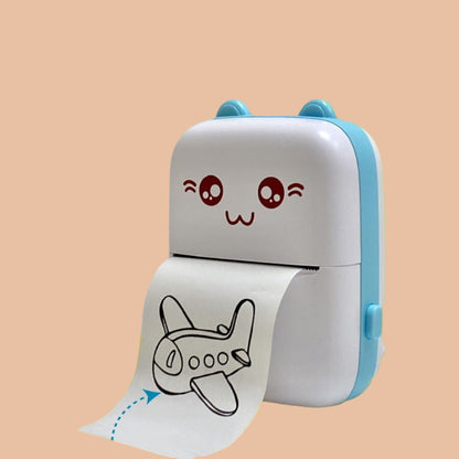 Children's printer with cartoon design on a blue and yellow background