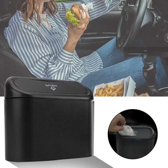 Car Trash Bin in use
